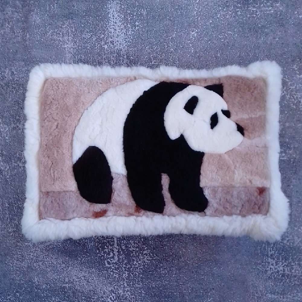 Vintage Handmade Alpaca Panda Pillow – Made in Peru – Ultra Soft